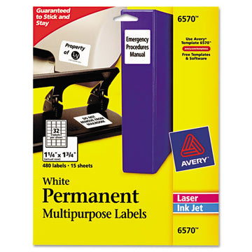 Avery® Permanent Id Labels W- Sure Feed Technology, Inkjet-laser Printers, 1.25 X 1.75, White, 32-sheet, 15 Sheets-pack freeshipping - TVN Wholesale